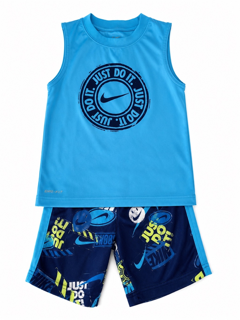 Nike Aqua & Navy Graphic Tank and Shorts Set